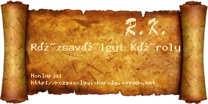 Rózsavölgyi Károly névjegykártya